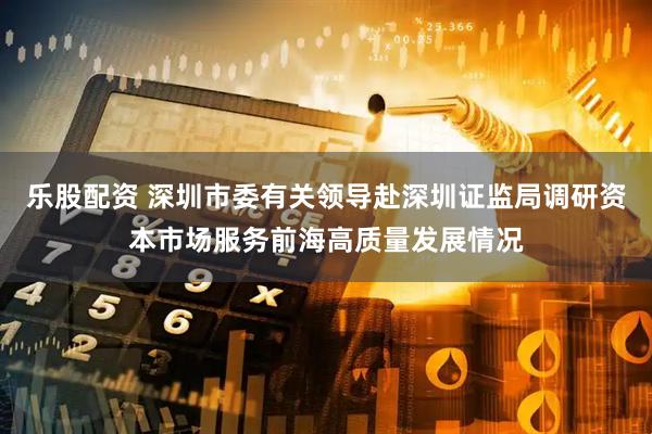 乐股配资 深圳市委有关领导赴深圳证监局调研资本市场服务前海高质量发展情况
